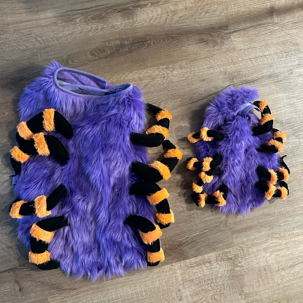 Purple and Orange Furry Spider Costume for Dogs